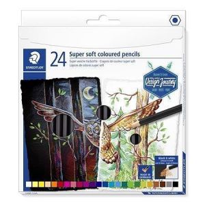 Barevné pastelky "Design Journey Super Soft", sada 24 barev, šestihranná, STAEDTLER