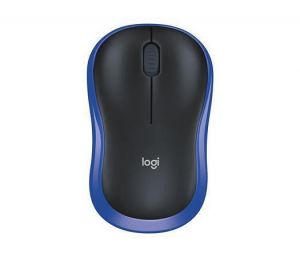 Myš "M185", modrá, bezdrátová, optická, LOGITECH