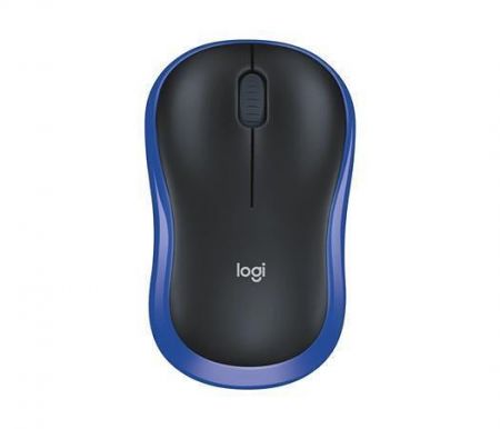 Myš "M185", modrá, bezdrátová, optická, LOGITECH