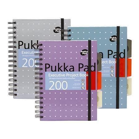 Spirálový sešit "Metallic Project Book", mix barev, A5, linkovaný, 100 listů, PUKKA PAD 63