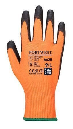 Ochranné rukavice "Cut 5", oranžová, HPPE, hi-vis podšívka, odolné proti proříznutí, velik