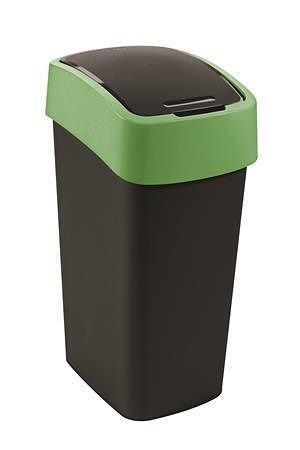 Odpadkový koš "Pacific flip bin", černá-zelená, na tříděný odpad, 45 l, CURVER 229412