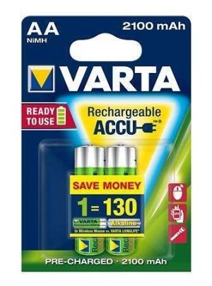 Nabíjecí baterie, AA (tužková), 2x2100 mAh, přednabité, VARTA "Longlife Accu"
