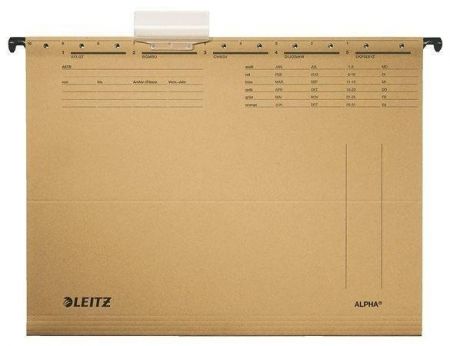 Závěsné desky "ALPHA®" typu "V", přírodní hnědá, A4, karton, LEITZ