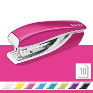 Sešívačka "Nexxt Wow 5528", růžová, mini, No.10, 10 listů, kov, LEITZ