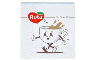 Ubrousky "Coffee", 2-vrstvé, 1/4 skládání, 24 x 24 cm, 40 ks, RUTA A0306