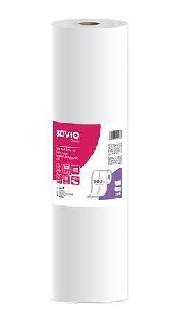 Papír na vyšetřovací lůžko, bílá, 2-vrstvý, 59 cm x 100 m, 1 role, SOVIO PP20921