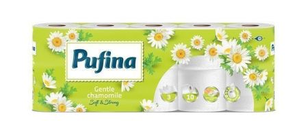 Toaletní papír "Chamomile", 3-vrstvý, 10 rolí, PUFINA PP20845