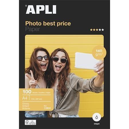 Fotografický papír "Best Price", do inkoustové tiskárny, lesklý, A4, 140g, APLI