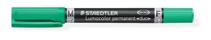 Permanentní popisovač "Lumocolor 348 Duo", zelená, kuželový hrot, F/M, oboustranný, STAEDT