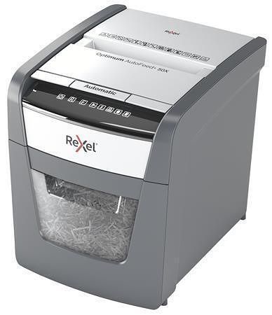 Skartovací stroj "Optimum AutoFeed+ 50 Pro P4", křížový řez, 50 listů, REXEL