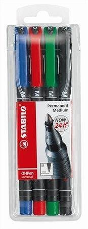 Permanentní popisovač "OHPen M", mix barev, 1mm, 4ks/bal., STABILO
