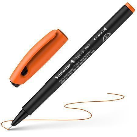 Liner "Topliner 967", oranžová, 0,4mm, SCHNEIDER
