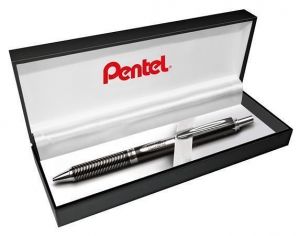 Kuličkové pero "EnerGel BL-407", modrá, 0,35 mm, stiskací mechanismus, černé tělo, PENTEL 