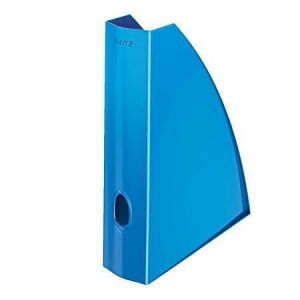 Stojan na časopisy "Wow", metalická modrá, 60 mm, plast, LEITZ