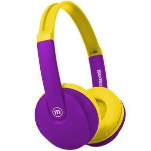 Sluchátka s mikrofonem "HP-BT350", fialová-žlutá, bezdrátová, dětská, MAXELL