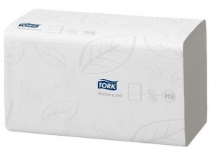 Ručníky, papírové, skládané, systém H3, TORK "Advanced Z", bílé