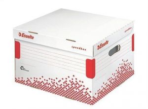 Rychle-složitelný archivační kontejner s víkem "Speedbox", vel. L, bílá, ESSELTE