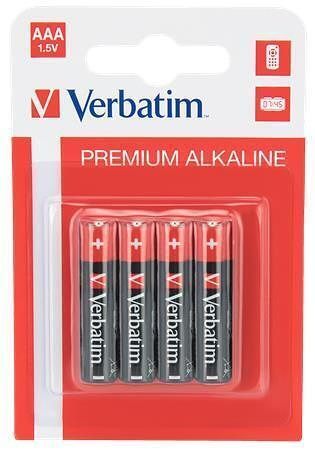 Baterie, AAA (mikrotužková), 4 ks v balení, VERBATIM "Premium"