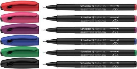 Liner "Topliner 967", 6 barev, 0,4mm, SCHNEIDER