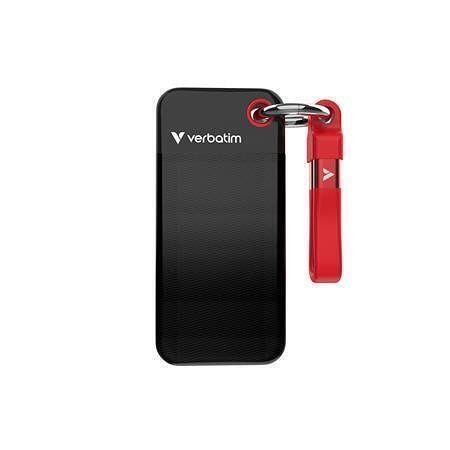 Externí disk "Pocket SSD", černá/červená, 1 TB, USB 3.2 Gen2, VERBATIM 32192
