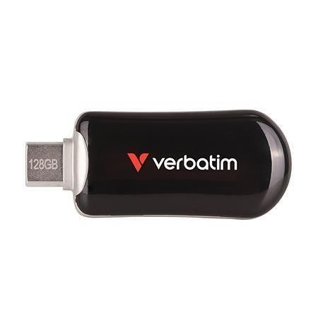USB flash disk "Plectra", černá, 128 GB, USB-C 3.2 Gen1, VERBATIM 30225