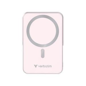 Magnetická powerbanka "Charge n Go", růžová, bezdrátová, 10 000 mAh, VERBATIM 32267