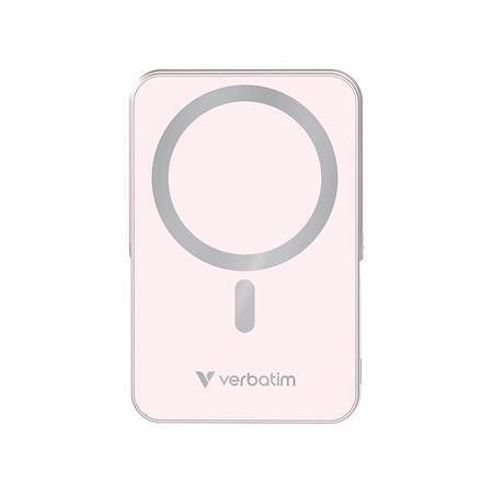 Magnetická powerbanka "Charge n Go", růžová, bezdrátová, 10 000 mAh, VERBATIM 32267