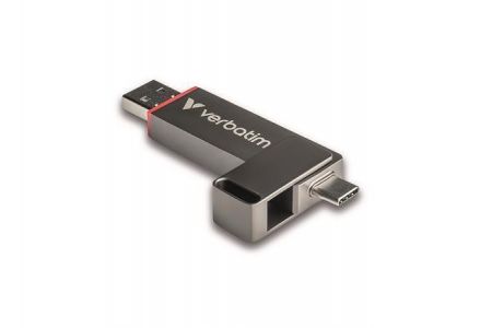 USB flash disk "Dual QuickStick", šedá, 512 GB, USB-A / C 3.2 Gen1, VERBATIM 32042