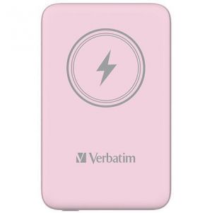 Power banka s magnetickým bezdrátovým nabíjením "MCP-10", růžová, 10000 mAh, VERBATIM 322