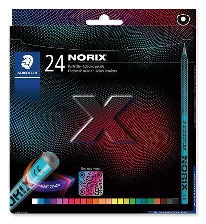 Barevná pastelka "Norix 186", 24 různých barev, sada, STAEDTLER 186 C24