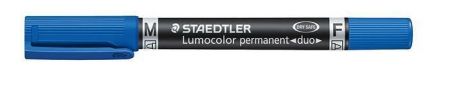 Permanentní popisovač "Lumocolor 348 Duo", modrá, kuželový hrot, F/M, oboustranný, STAEDTL