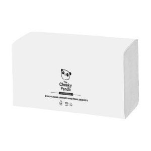 Ručníky, bílá, bambusové, 2-vrstvé, skládané Z, 15x 200 útržků, CHEEKY PANDA ZHANDTW15