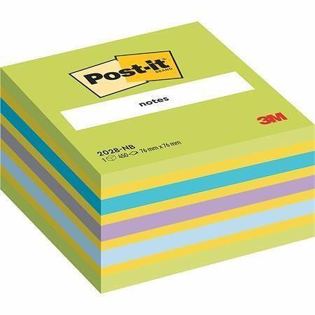 Samolepicí bloček, mix barev zelená, 76x76 mm, 450 listů, 3M POSTIT