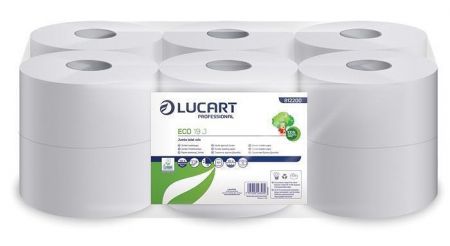 Toaletní papír "Eco", bílý, 120 m, průměr 19 cm, 2 vrstvý, LUCART