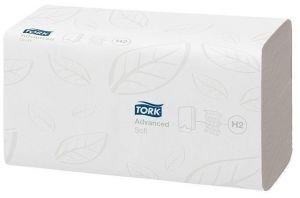Ručníky, papírové, skládané, systém H2, TORK "Advanced Interfolded", bílý