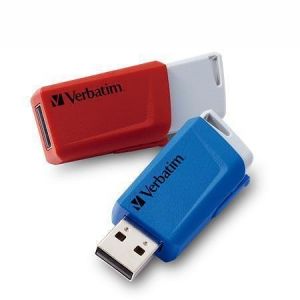 USB flash disk "Store n Click", červená, modrá, 2ks x 32GB, USB 3.2, 80/25MB/sec, VERBATIM