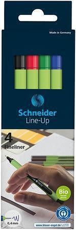 Finelinery "Line-Up", sada 4ks různých barev, 0,4 mm, SCHNEIDER