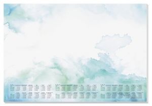 Podložka na stůl "Watercolor Sea", 595 x 410 mm, 3 roční a týdenní kalendář, SIGEL H6314