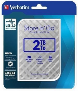 2,5" HDD (hard-drive), 2TB, USB 3.0, VERBATIM "Store 'n' Go, stříbrná
