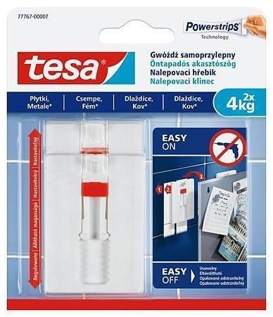 Nalepovací hřebík "Powerstrips® 77767", na hladké, nastavitelný, 4 kg, TESA