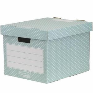 Úložný box "Style", zeleno-bílá, karton, 33,3x28,5x39 cm, FELLOWES