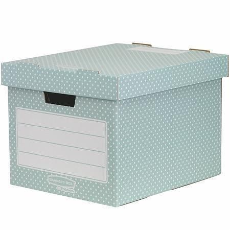 Úložný box "Style", zeleno-bílá, karton, 33,3x28,5x39 cm, FELLOWES