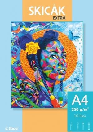 Skicák A4/10listů EXTRA 250g, STEPA