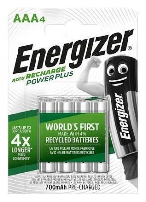Nabíjecí baterie, AAA, 4x700 mAh, ENERGIZER "Power Plus"