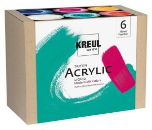 Sada Triton Akrylová tekutá směs moderních barev, 6x750ml, KREUL