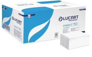 Ručníky "Strong", bílé, papírové, skládané Z/V, 2 vrstvé, LUCART