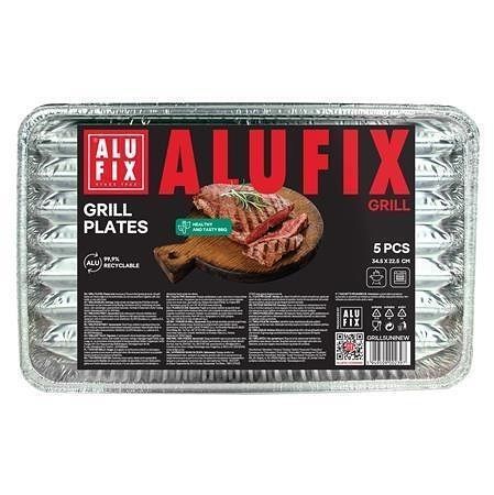Grilovací tác, 34,5 x 22,5 cm, obdélníkový, 5 ks, ALUFIX GRILL5UNINEW