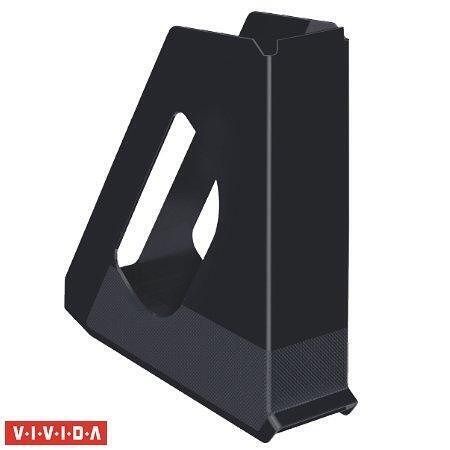 Stojan na časopisy "Europost", Vivida černá, 68 mm, plast, ESSELTE