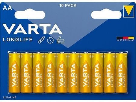 Baterie "Longlife", AA, 10 ks, bez plastu, VARTA 4106101761